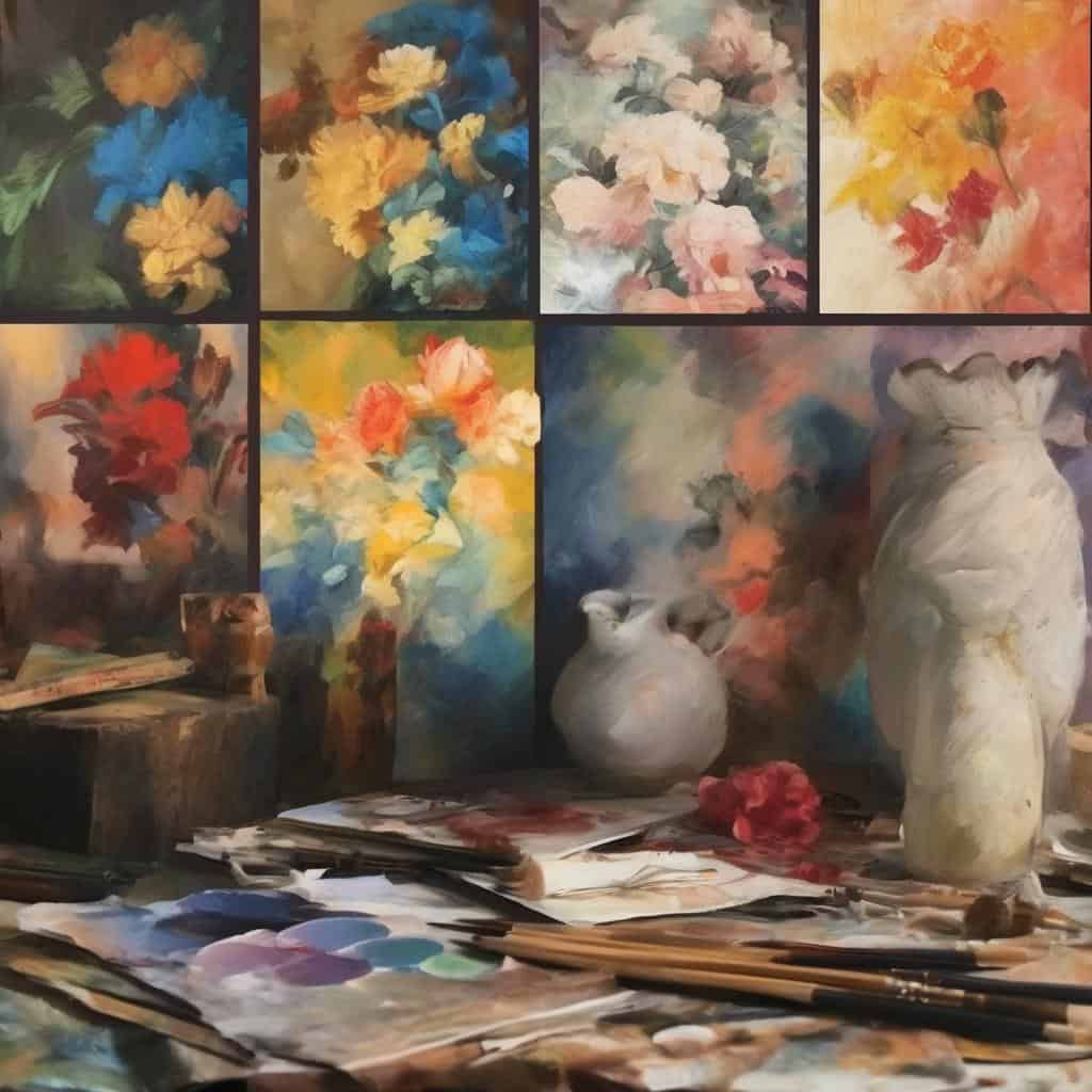 Έργα τέχνης και χειροτεχνίας με παραδοσιακό χαρακτήρα, ζωγραφική και ατελιέ.